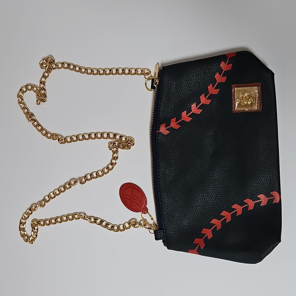 St. Louis Cardinals Baseball Crossbody Bag with Baseball Stitching Faux Leather